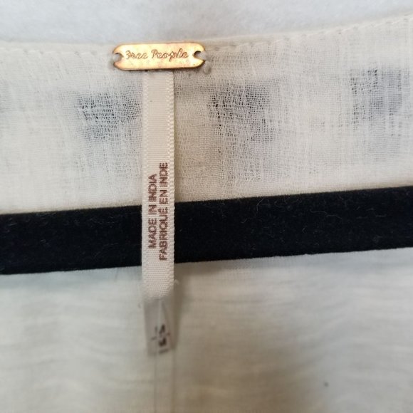 Free People Womens M Cream Linen Blend Ecru Combo - Picture 6 of 9